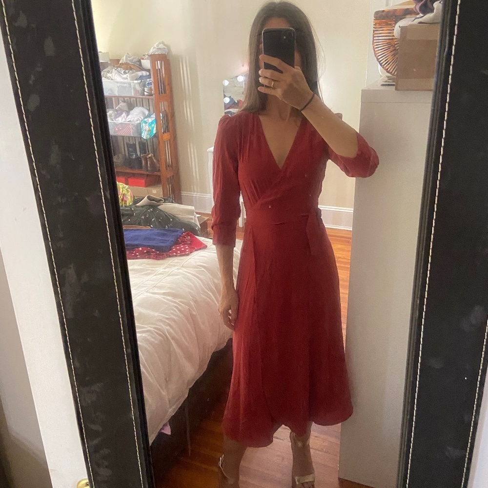 Amey Silk dress terracotta